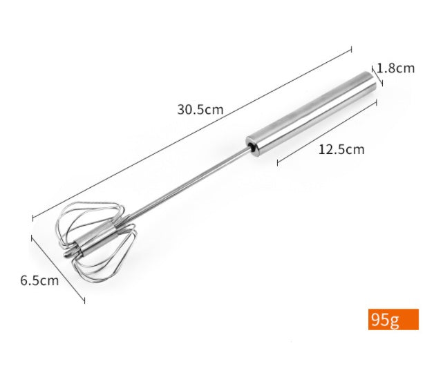 Stainless Steel Semi-Automatic Egg Beater – Handheld Kitchen Whisk Mixer for Baking & Cooking