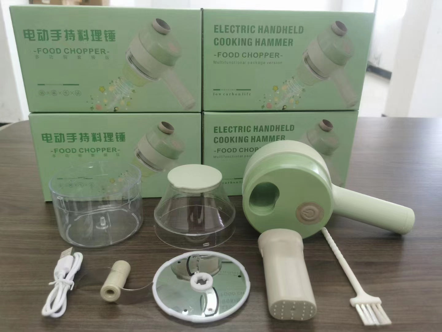 Mini Electric Vegetable Chopper – Handheld Garlic Masher, Meat Mincer & Salad Cutter