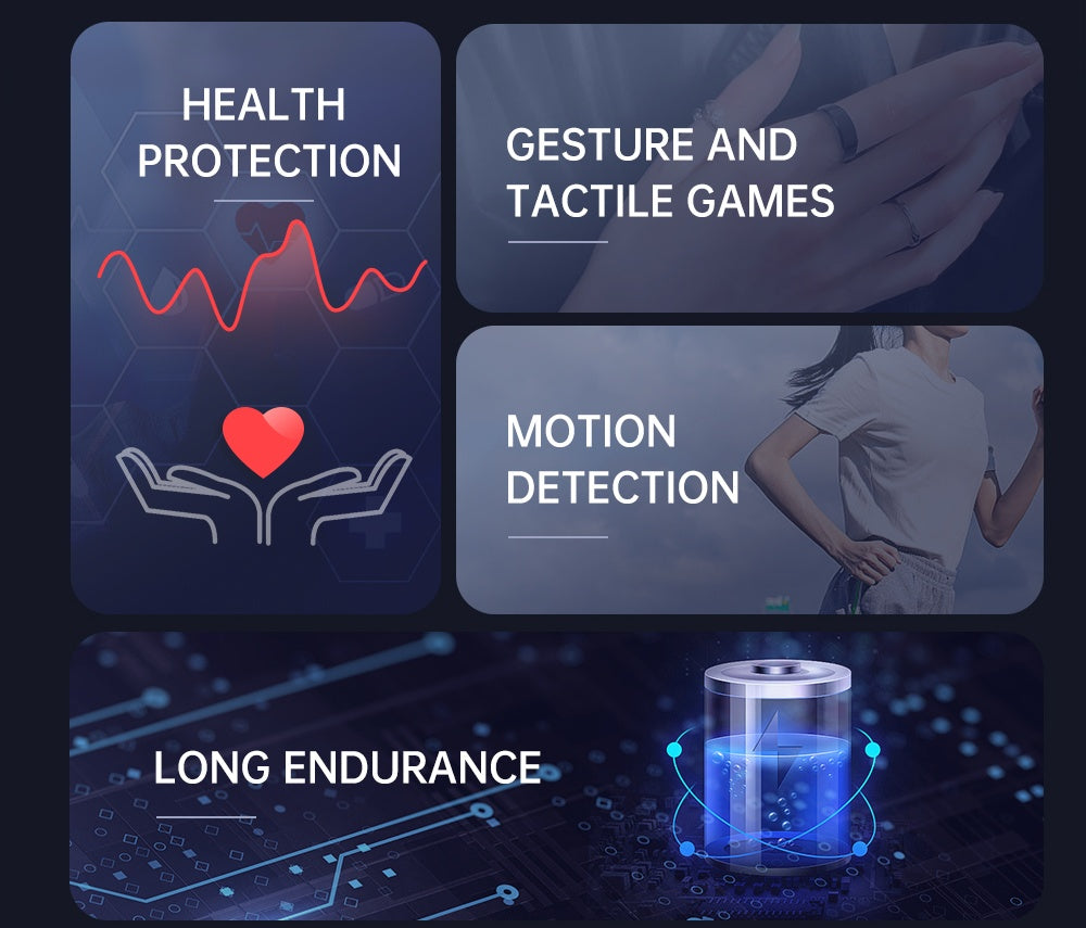 Smart Ring R500 Black – Multifunction NFC Smart Ring for Android & iOS | Waterproof Fitness & Health Tracker