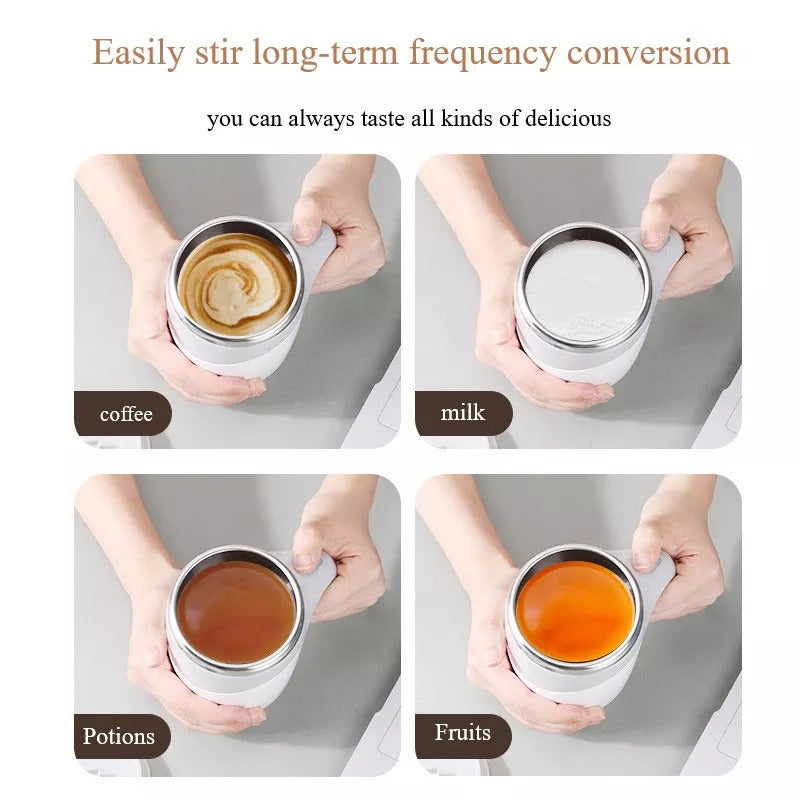 Rechargeable Self Stirring Mug – Magnetic Coffee Cup, Electric Milkshake Mixer, Portable Rotating Water Cup for Home, Office & Travel.