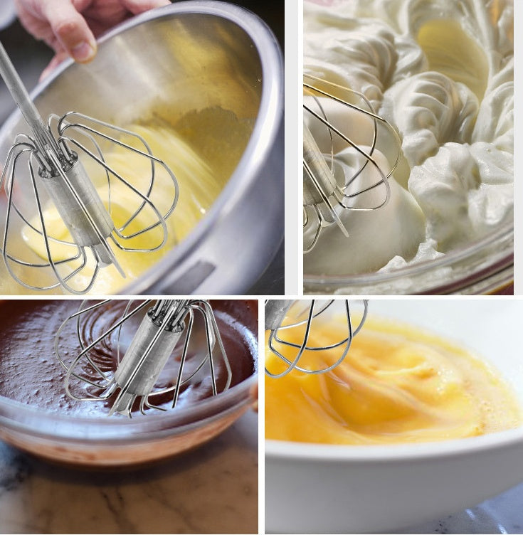 Stainless Steel Semi-Automatic Egg Beater – Handheld Kitchen Whisk Mixer for Baking & Cooking