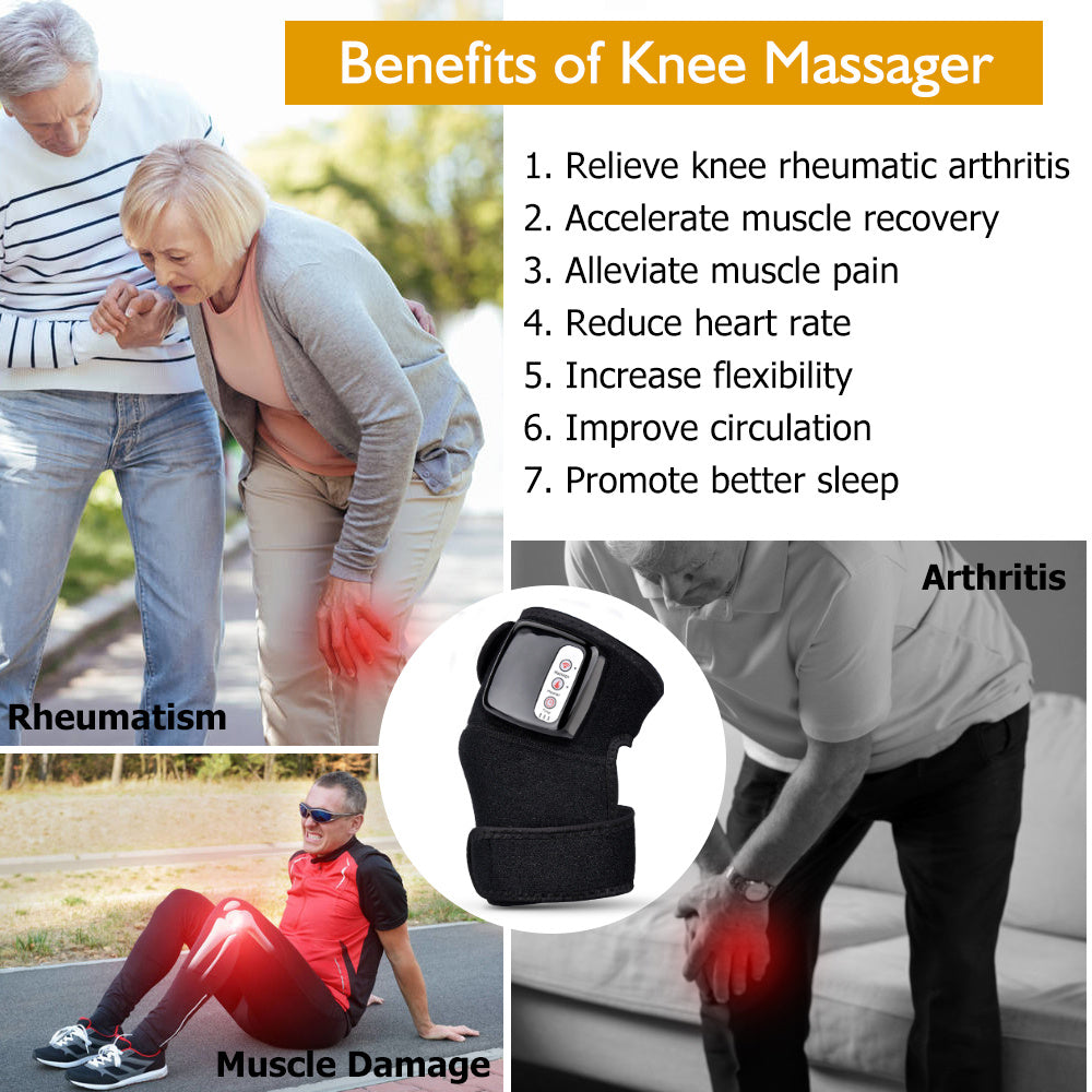 Electric Infrared Heating Knee & Elbow Massager – Smart Vibration Therapy Wrap for Joint Pain Relief, Physiotherapy & Muscle Relaxation | Rechargeable Massageador