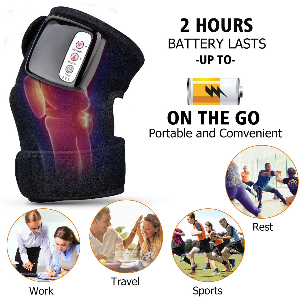 Electric Infrared Heating Knee & Elbow Massager – Smart Vibration Therapy Wrap for Joint Pain Relief, Physiotherapy & Muscle Relaxation | Rechargeable Massageador