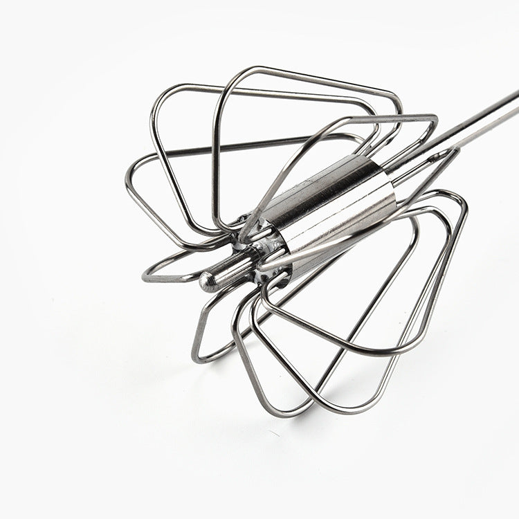 Stainless Steel Semi-Automatic Egg Beater – Handheld Kitchen Whisk Mixer for Baking & Cooking