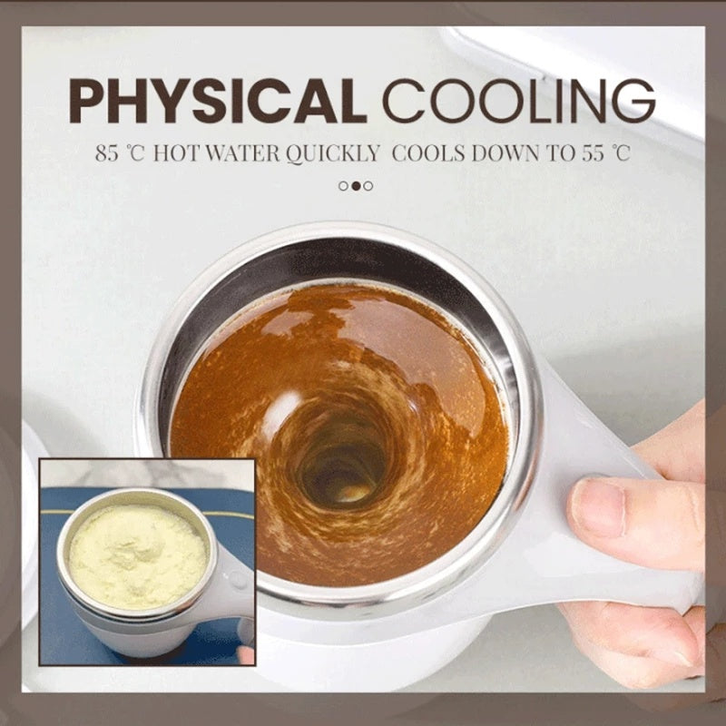 Rechargeable Self Stirring Mug – Magnetic Coffee Cup, Electric Milkshake Mixer, Portable Rotating Water Cup for Home, Office & Travel.
