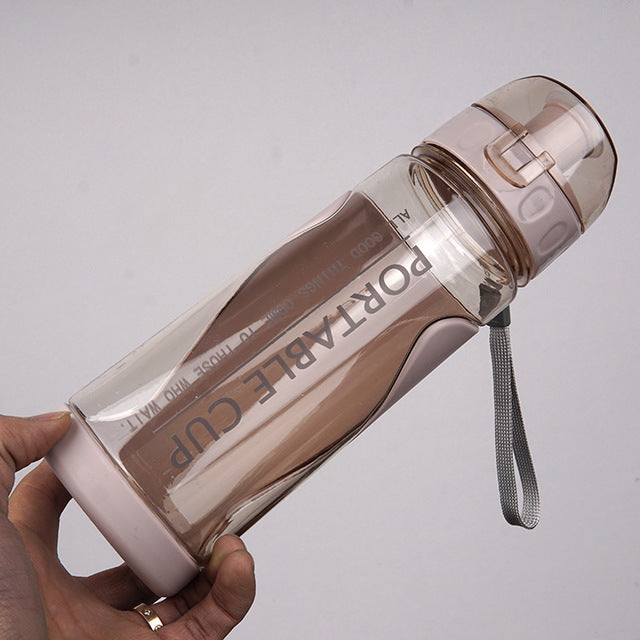 Large Capacity Plastic Water Bottle – Leak-Proof Sports Space Cup with Handle for Outdoor, Gym, Office & Travel