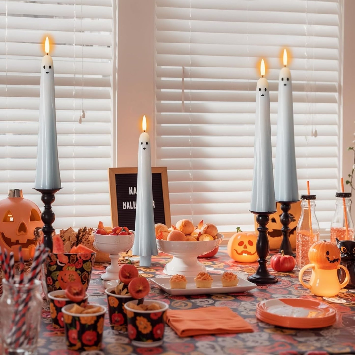 Halloween Ghost LED Candle – Flameless Spooky Light with Remote Control