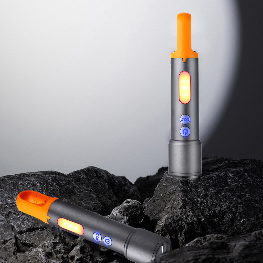 Multi-Functional LED Flashlight – Rechargeable White Spotlight with Zoom & Power Display