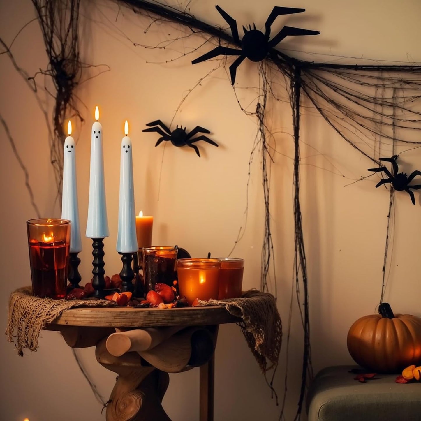 Halloween Ghost LED Candle – Flameless Spooky Light with Remote Control