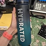QLUR 32oz Motivational Water Bottle with Straw & Time Marker – Large Reusable Sports Water Jug
