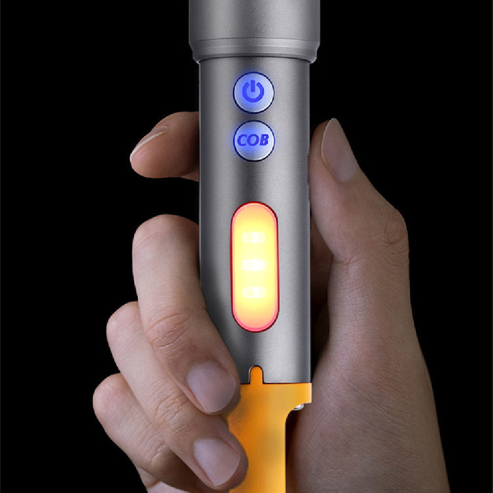 Multi-Functional LED Flashlight – Rechargeable White Spotlight with Zoom & Power Display