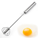Stainless Steel Semi-Automatic Egg Beater – Handheld Kitchen Whisk Mixer for Baking & Cooking