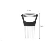 Multi-Function Stainless Steel Vegetable Slicer & Onion Holder – Precision Cutting Tool for Veggies, Steak, Meat & Safe Kitchen Prep