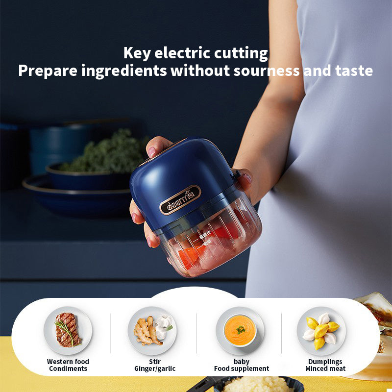 Delmar Mini Electric Garlic Maker – Luxury Portable Wireless Chopper for Effortless Garlic, Onion, Chili, Nuts & Baby Food | Compact Design, USB Rechargeable, Easy Clean by ALLUXESS