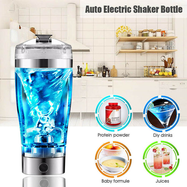 Electric Protein Shaker Bottle USB Rechargeable – Portable Automatic Mixing Cup for Protein Shakes, Coffee, Milk & Fitness Drinks