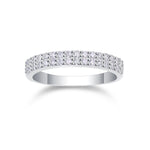 Luxury Fashion Double Row Diamond Ring With Moissanite Silver Ring