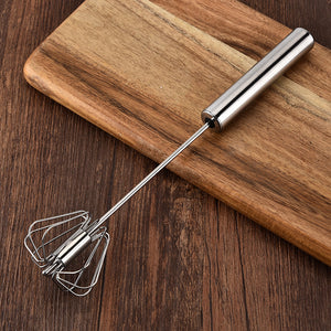 Stainless Steel Semi-Automatic Egg Beater – Handheld Kitchen Whisk Mixer for Baking & Cooking