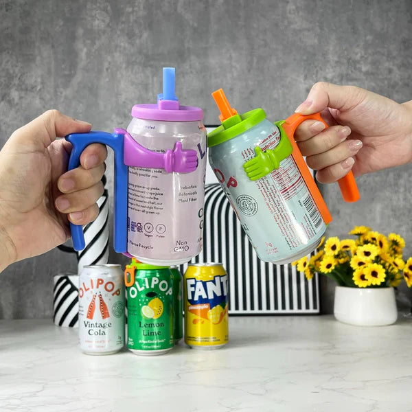 Soda Can Lids with Straw – Reusable Spill-Proof Can Covers, Snap-On Drink Cup Tops for Standard Cans, Leakproof & Portable Travel Bottle Cap