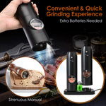Rechargeable Electric Salt & Pepper Grinder Set with Charging Base – Automatic One-Hand Operation, LED Light & Adjustable Coarseness