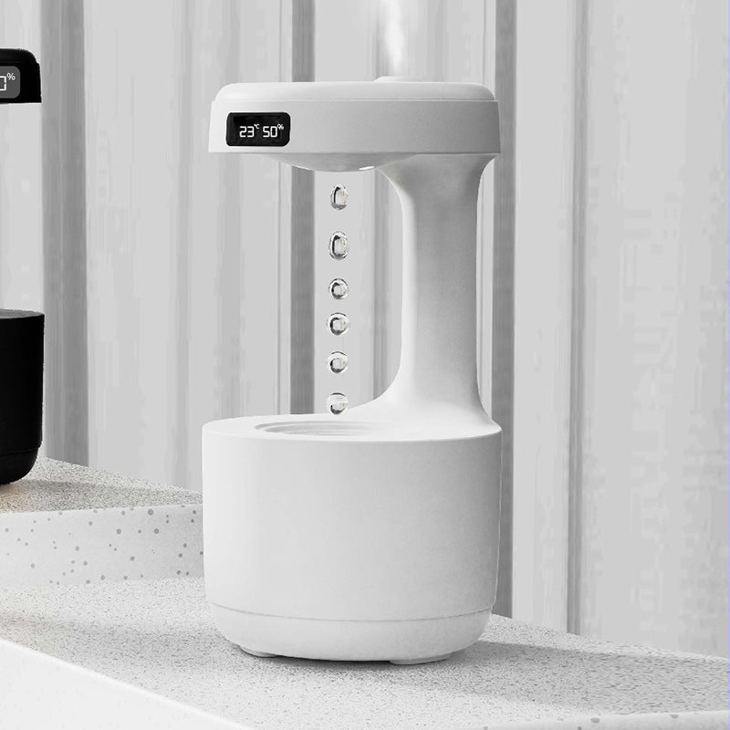 Anti-Gravity Humidifier With LED Clock Large Capacity Water Drop Backflow Aroma Diffuser Quiet Heavy Fog Air Purifier USB Sprayer For Bedroom Office Home