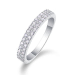 Luxury Fashion Double Row Diamond Ring With Moissanite Silver Ring