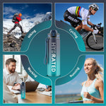 QLUR 32oz Motivational Water Bottle with Straw & Time Marker – Large Reusable Sports Water Jug