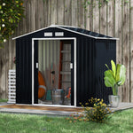 Outsunny 7x4ft Outdoor Metal Storage Shed – Weatherproof Garden Tool & Bike Shed with Ventilation, Lockable Double Doors, Foundation Kit, and Rust-Resistant Design
