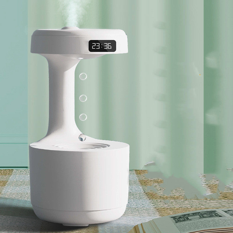 Anti-Gravity Humidifier With LED Clock Large Capacity Water Drop Backflow Aroma Diffuser Quiet Heavy Fog Air Purifier USB Sprayer For Bedroom Office Home