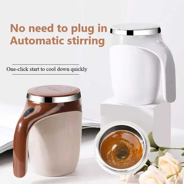 Rechargeable Self Stirring Mug – Magnetic Coffee Cup, Electric Milkshake Mixer, Portable Rotating Water Cup for Home, Office & Travel.